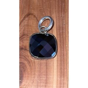 VTG HARLENE KOREY KALIBRE CUSHION SQUARE AMETHYST  PENDANT STERLING NECKLACE 925